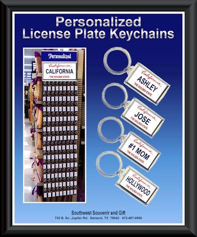 Custom License Plate Keychains | southwest-souvenir