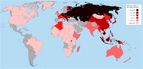 World War II deaths as a percentage of each nation's population - Vivid ...