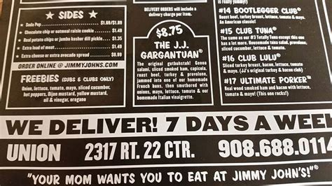 Jimmy John's Menu Prices | Meal Items & Details | Menu restaurant, Fast ...