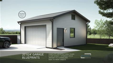 Garage Plans 20x24 for DIY Construction and Permit - YouTube