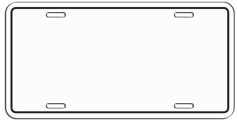 Printable License Plate Template Pdf