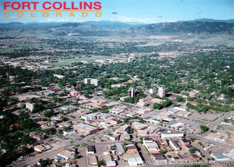 Aerial View of Fort Collins – Postcard Exchange – Online Postcard Collection