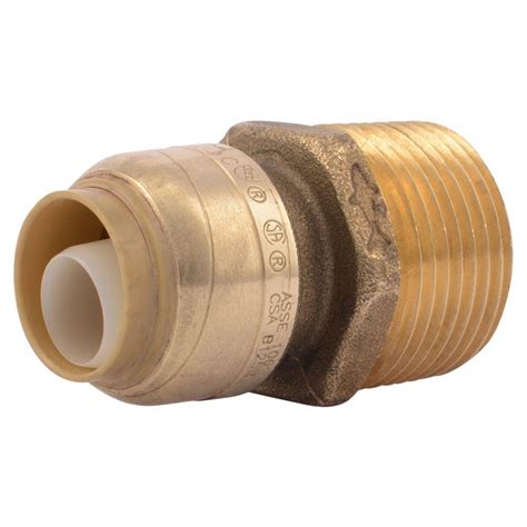 SharkBite 1/2 in. Brass Push-to-Connect x 3/4 in. Male Pipe Thread ...