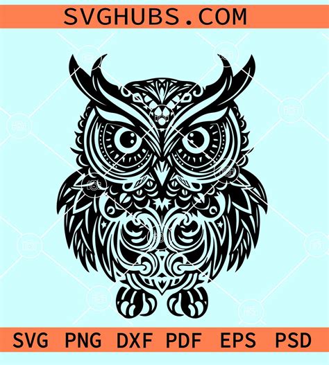 Owl mandala SVG, Owl SVG Cut File, Owl Clipart