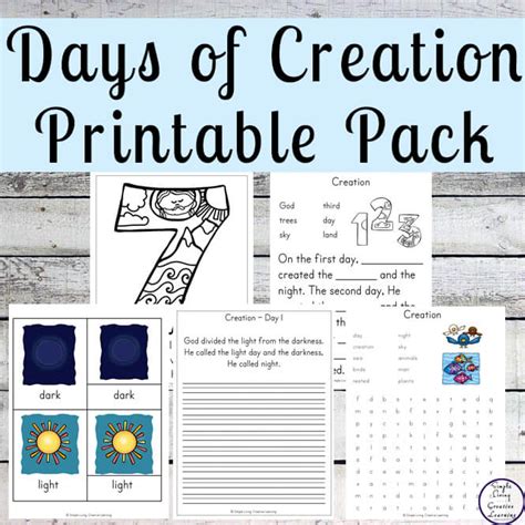 7 Day Days Of Creation Printables - Kremi Png