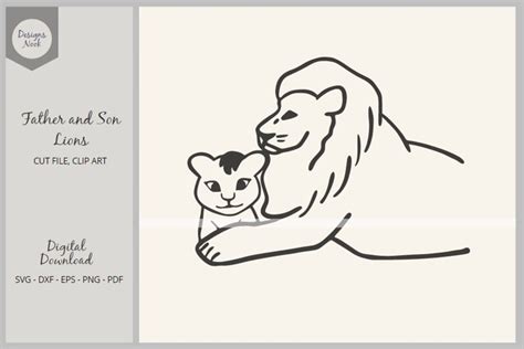 Lion SVG, Vector Cut File, PDF Print File, PNG Clipart