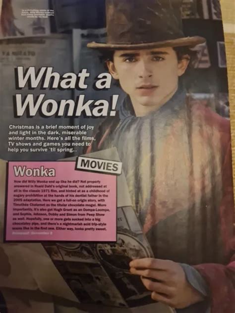 WONKA MOVIE TIMOTHEE Chalamet A4 Poster Clipping Kerrang Magazine £6.49 ...