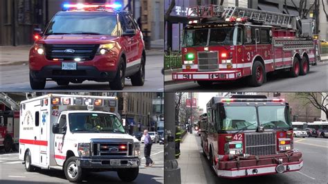 [Compilation] Chicago Fire Trucks responding with siren and lights ...