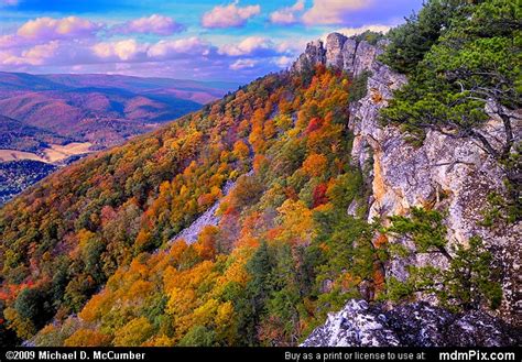 North Fork Mountain Cliffs with Distant Dolly Sods Picture (Cabins, WV ...