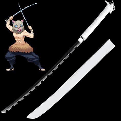 104cm Hashibira Inosuke Carbon Steel Demon Slayer Anime Cosplay Sword ...