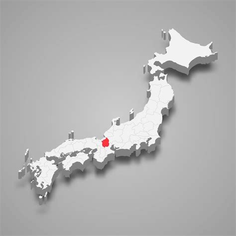 Premium Vector | Shiga region location within Japan 3d map