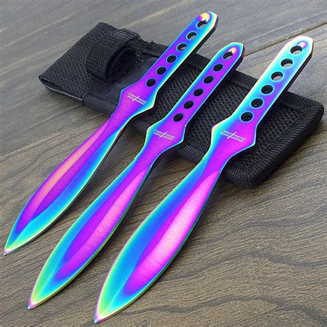 Perfect Point 3 Piece 6.5" Rainbow Throwing Knives Set - Unlimited Wares, Inc