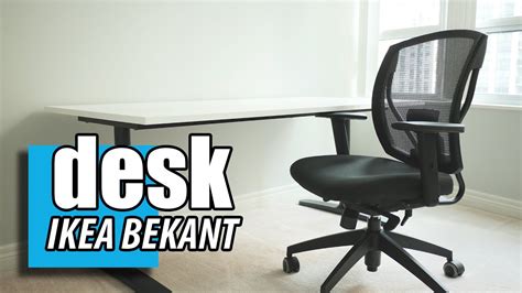 IKEA BEKANT Desk (Non-motorized) Height Adjustable Sitting Desk (Modified Tabletop) - YouTube