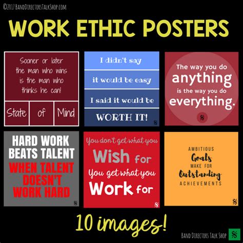 Work Ethic Posters-TpT Cover - Band Directors Talk Shop