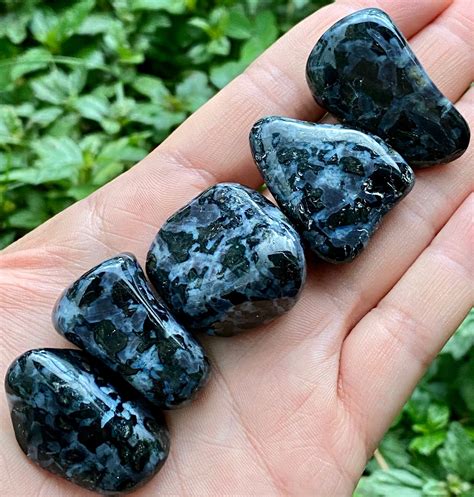 Indigo Gabbro Mystic Merlinite Indigo Gabbro Tumbled Stone | Etsy