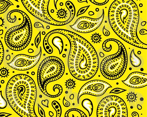 Yellow Paisley Bandana Pattern Svg Files for Cricut | Etsy