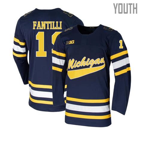 Youth #19 Adam Fantilli Michigan Wolverines Alumni Hockey Jersey - Navy