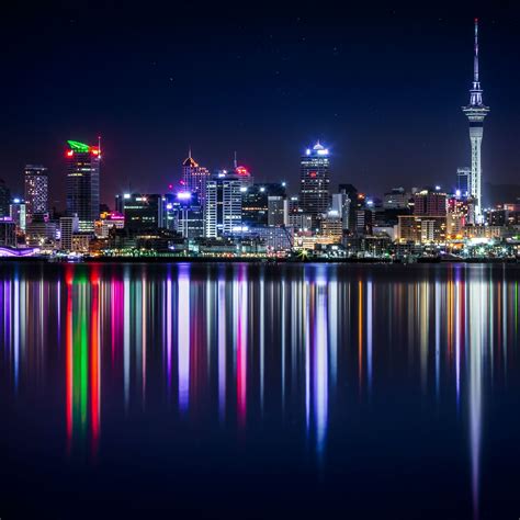 Auckland Wallpaper 4K, Cityscape, Night, City lights