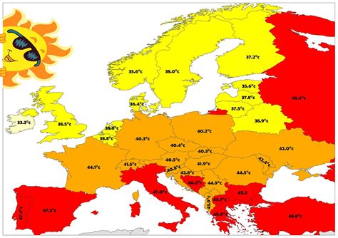 The Highest Temperatures Recorded in Europe | Mappr