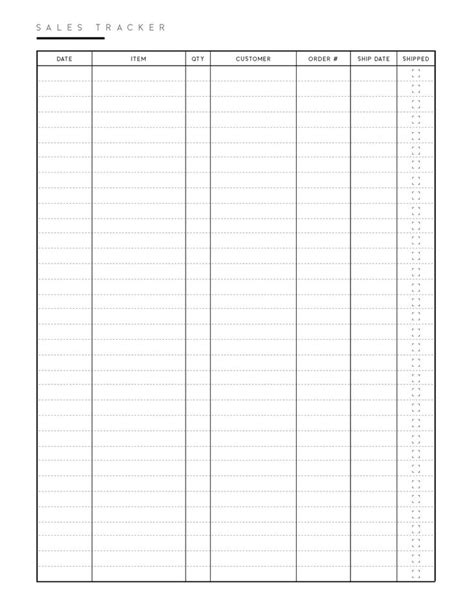 Printable Simple Sales Tracker | Business printables, Planner printables free, Business planner ...