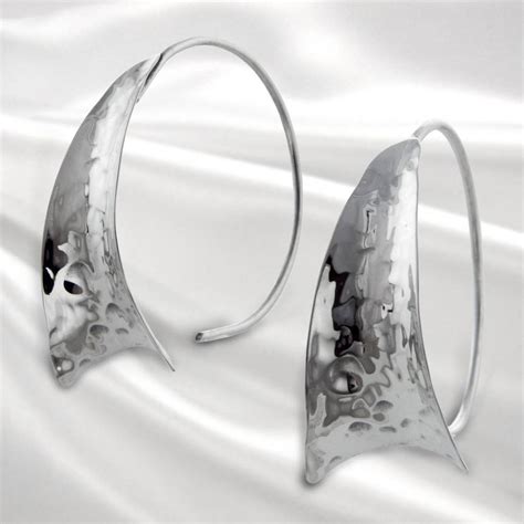 Hammered Open Hoop Sterling Silver Earrings By The London Earring Company | notonthehighstreet.com