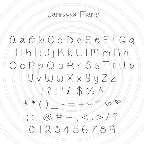 Vanessa Marie Handwriting Script Font Alphabet Numbers Letters - Etsy