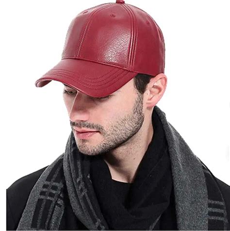 Wholesale 6pcs Men Branded Faux Leather Baseball Caps for Spring Autumn ...