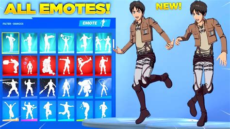 EREN YEAGER SKIN Showcase with All Fortnite Dances & Emotes! (Fortnite ...