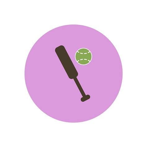 Icono elegante en vector de bate de béisbol de bola de círculo de color ai eps | UIDownload