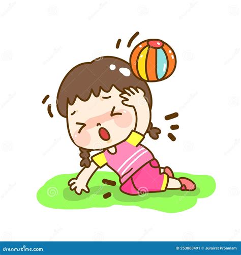 Cartoon Kids Having Little Accidents. Stock Vector - Illustration of ...