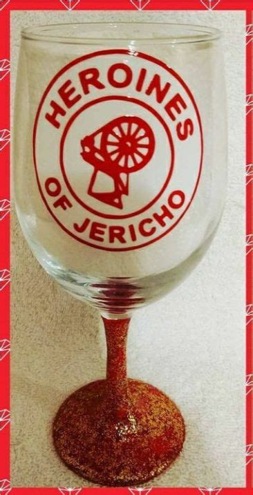 HOJ - Heroines of Jericho logo emblem glassware with glitter enamel stem & base | prise ...