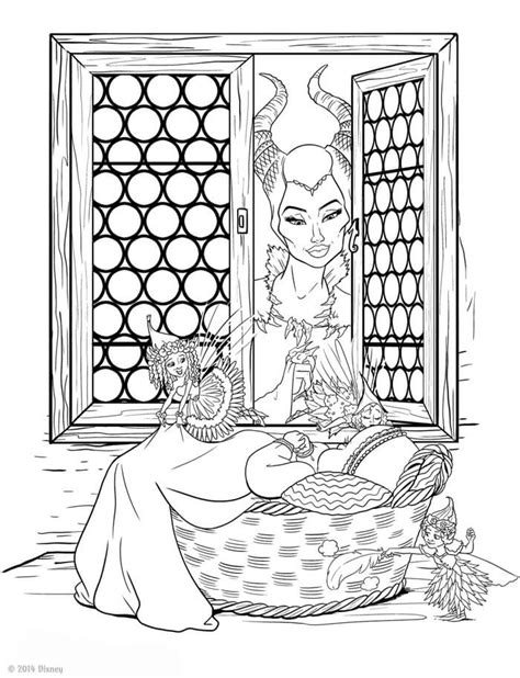 Maleficent Apologizes to Aurora - Coloring Pages