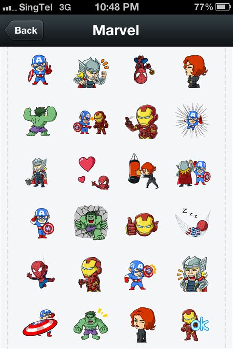 Free Marvel Super Heros Animated Stickers on WeChat