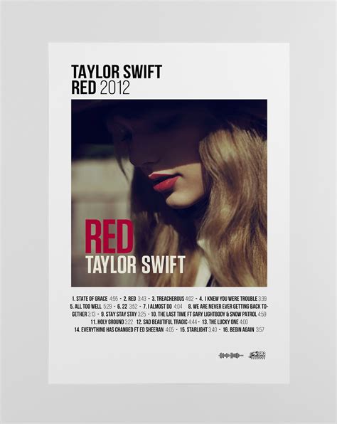 Red Taylor Swift Album Poster Print Album Cover Poster Music | Etsy