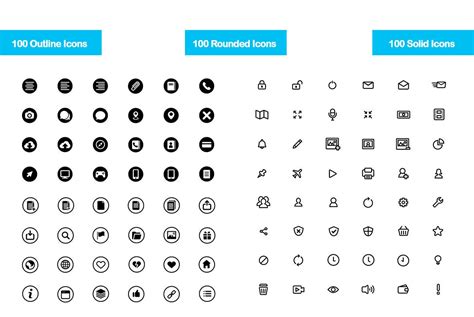 100 Basic UI Element Icons Graphics - YouWorkForThem