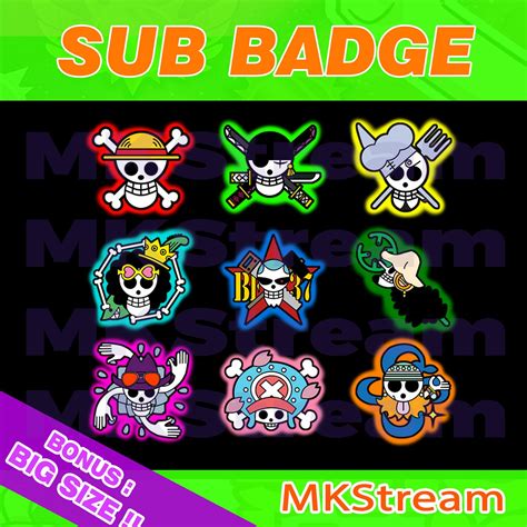 ArtStation - Twitch sub badges one piece pirates jolly roger pack | Artworks