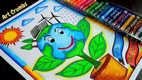 How to draw environment day drawing YouTube