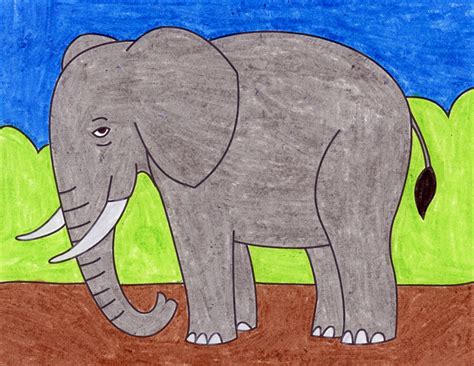 Simple Easy methods to Draw an Elephant for Children Tutorial Video - Artshow24