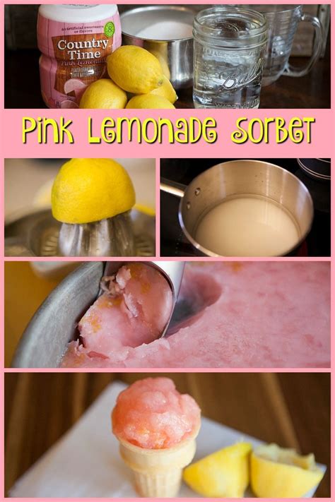 Pink Lemonade Sorbet | Food recipes, How to make sorbet, Pink lemonade