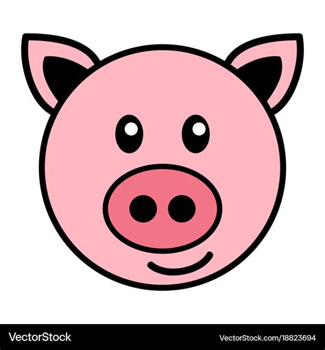 Simple cartoon of a cute pig Royalty Free Vector Image