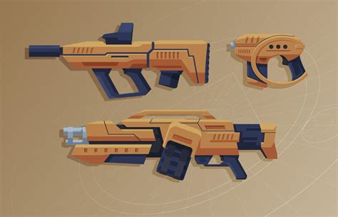 Premium Vector | Futuristic weapons for games laser weapons of the future space blasters ...