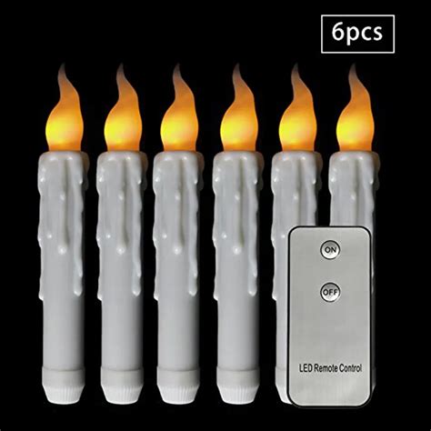 Pack of 6 Remote Control LED Candles,Battery Flameless Candles With ...