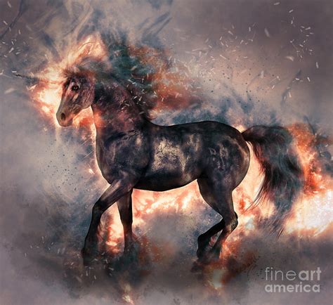 Fire Elemental Unicorn Digital Art by Elle Arden Walby - Pixels