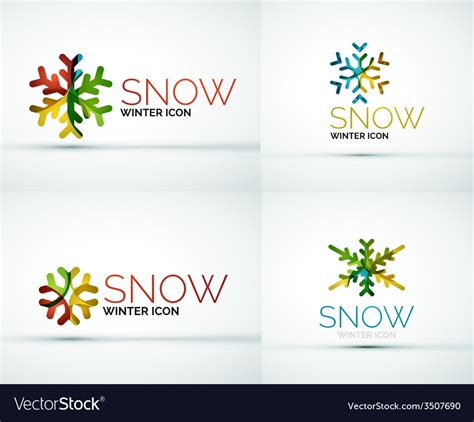 Christmas snowflake company logo design Royalty Free Vector