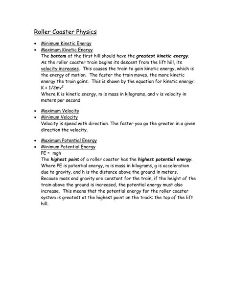 Roller Coaster Physics