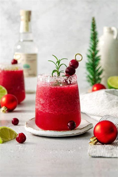 Frozen Cranberry Margarita | Holiday Tequila Cocktail