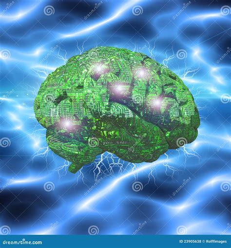 Electronic Brain stock illustration. Illustration of information - 23905638