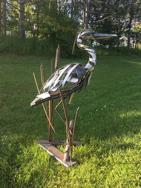 Great Blue Heron. Metal Sculpture by DG Sculpture & Design | Metal sculpture, Metal art ...