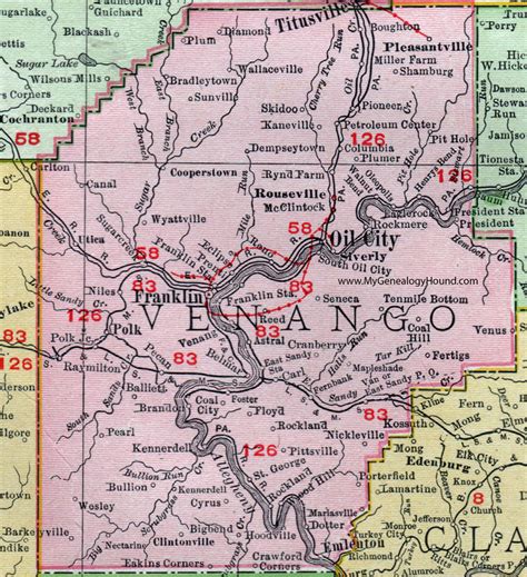 Venango County, Pennsylvania 1911 Map by Rand McNally, Franklin, Oil ...