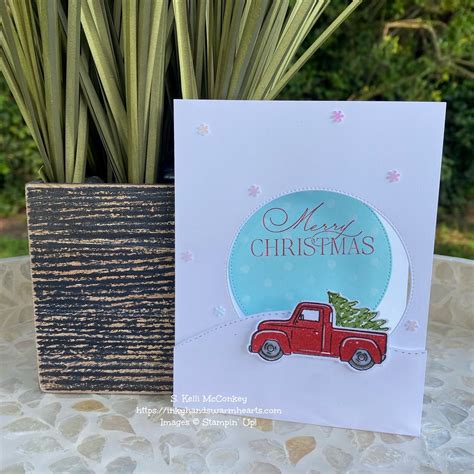 Beautiful but Simple Christmas Truck Card